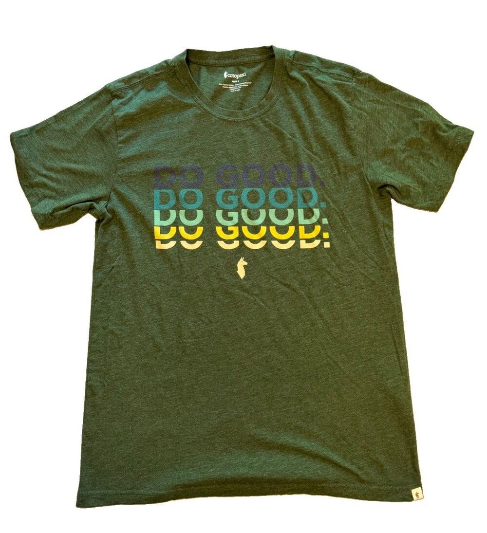 Cotopaxi Do Good Repeat Tee Mens L Organic Cotton Blend Green Short Sleeve Graph
